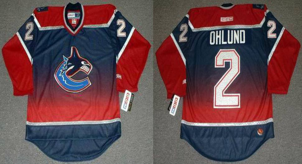 2019 Men Vancouver Canucks 2 Ohlund Red CCM NHL jerseys